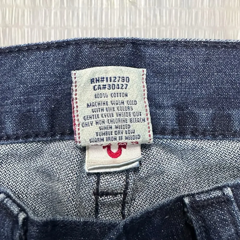Vintage True Religion Men’s Blue Straight Leg Jeans - Size 34